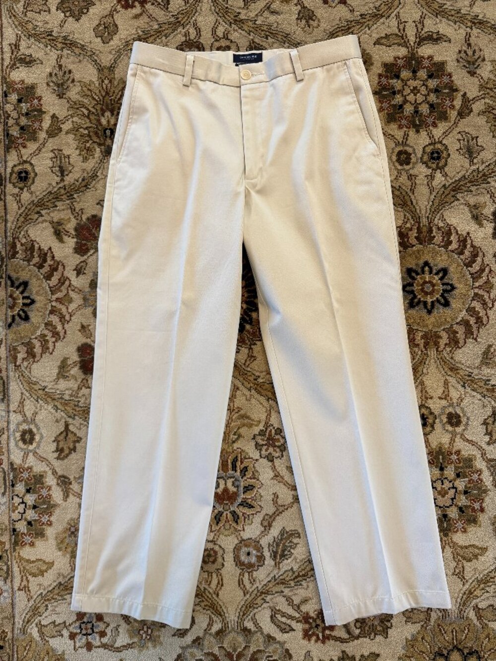 Dockers D2 Straight Fit Beige Pleated Khaki Pants Mens Size 34x30
